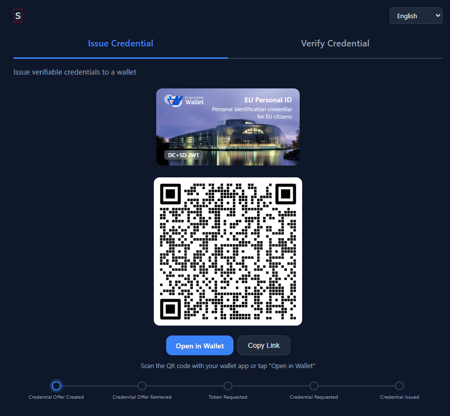 Credential offer QR code